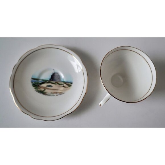 Teacup and Saucer Vintage Martello Tower  Lancaster New Brunswick Souvenir Fine - Picture 3 of 5